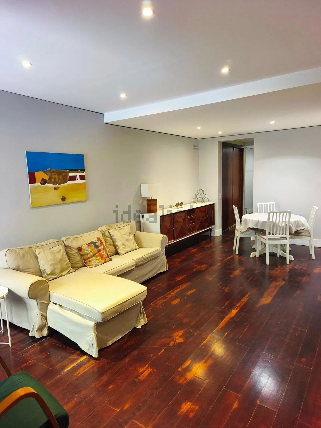 Sofa and dining table in the living room